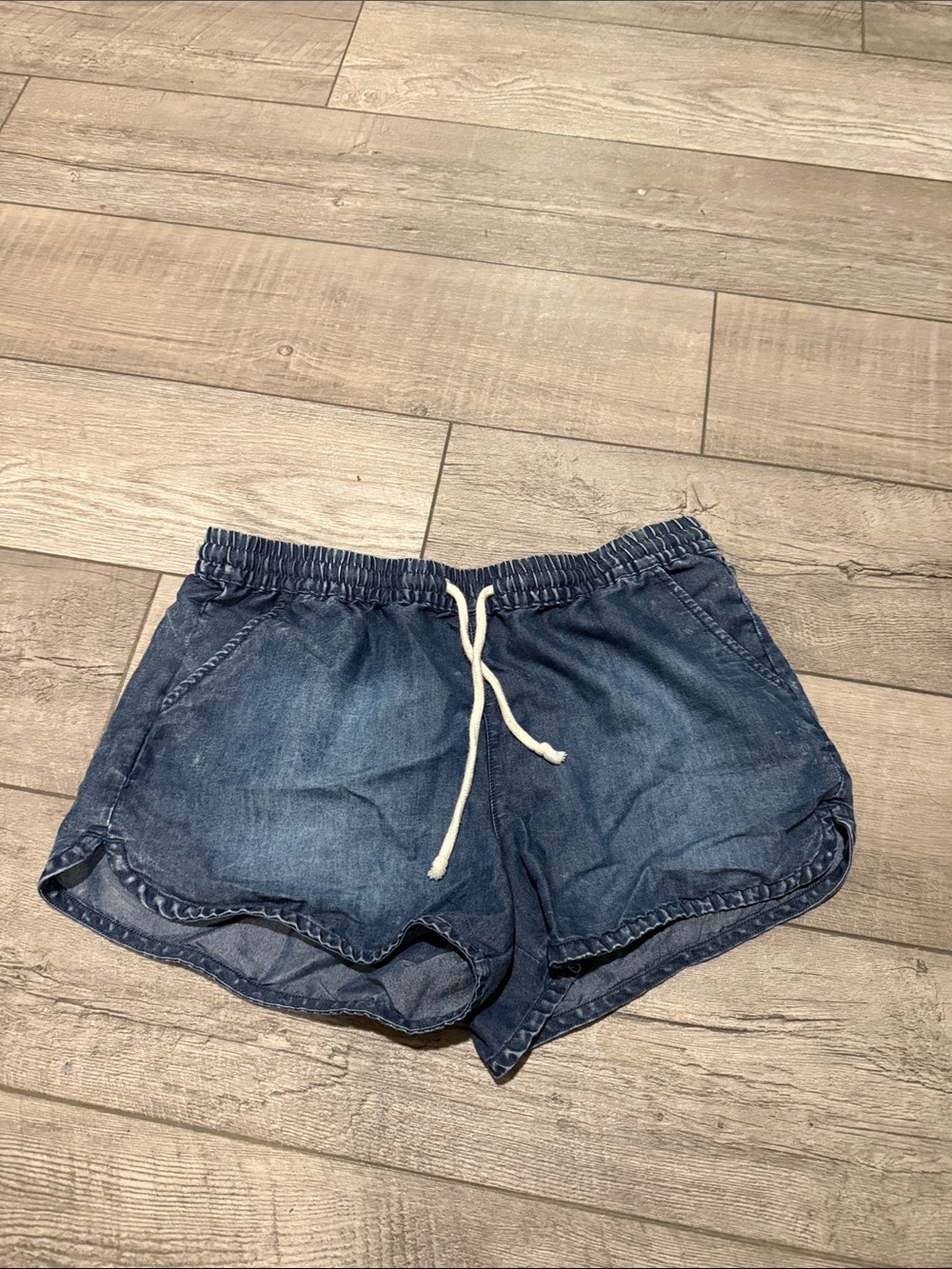 No Boundaries Denim Blue Jean Shorts with Drawstring